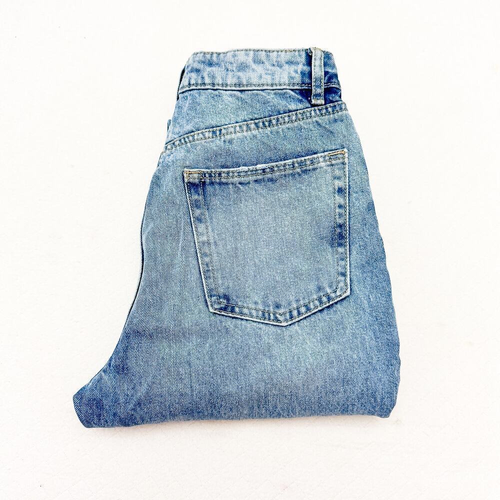 Lovers and Friends High Rise Rigid Slim Straight Button Fly Denim Jeans Size 24